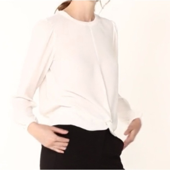 Nine West long sleeve twist front top, white, NWOT, XL - Picture 2 of 7